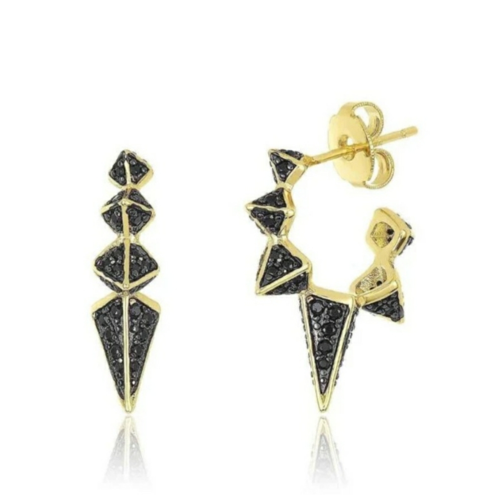Melinda Maria Gabriella Pave Spiked Hoops